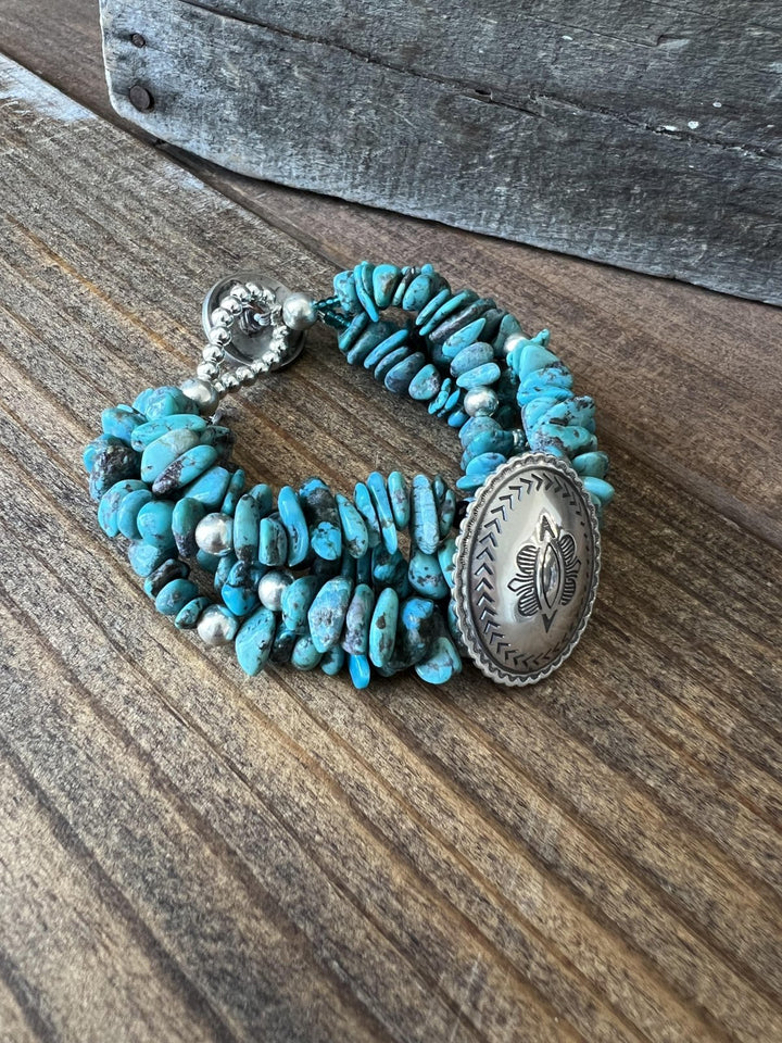 Concho Multi Strand Turquoise Bracelet from Paige Wallace