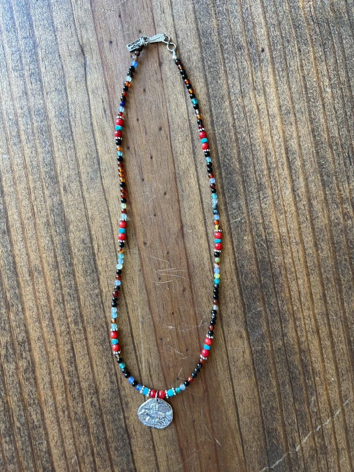 Multi Stone Dainty Bird Necklace from Paige Wallace
