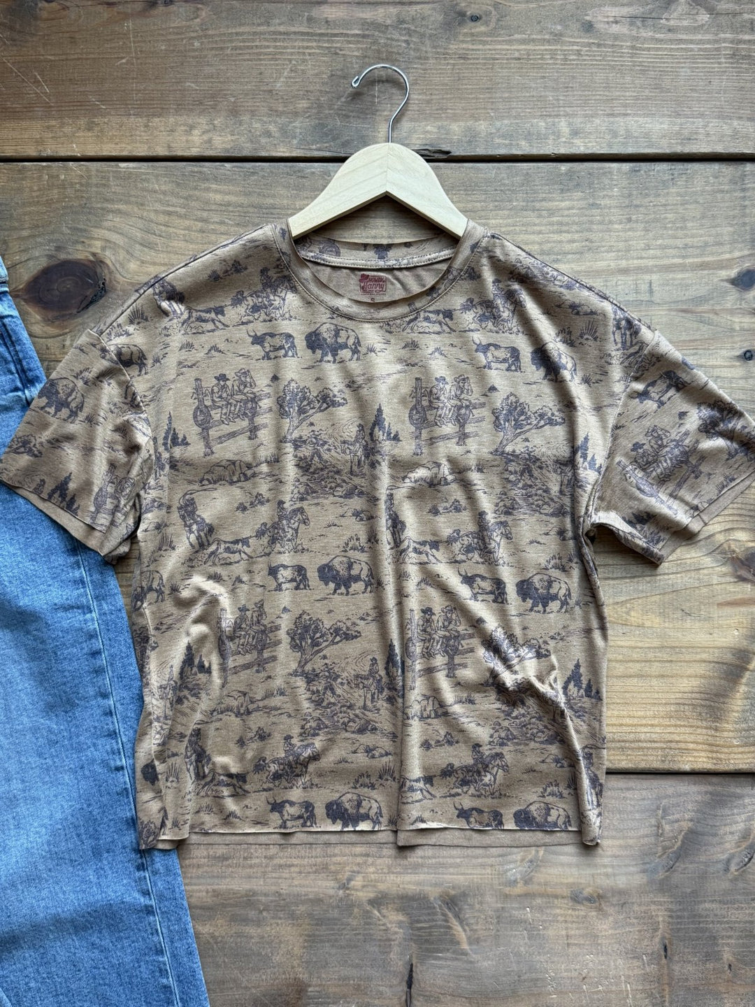 Western Print Crop Tee from Howdy Hanny - High Call Outfitters