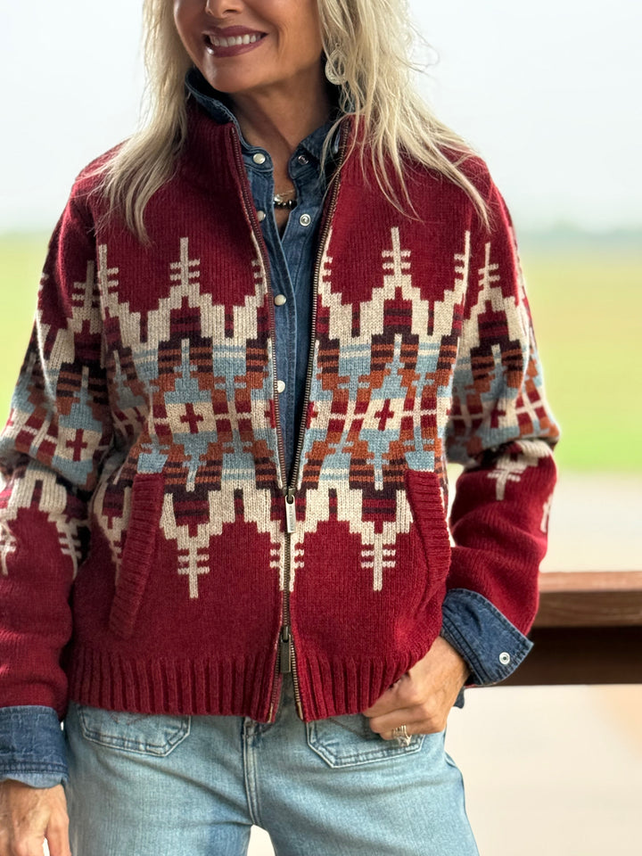 Graphic Wool Zip Up Cardigan from Pendleton