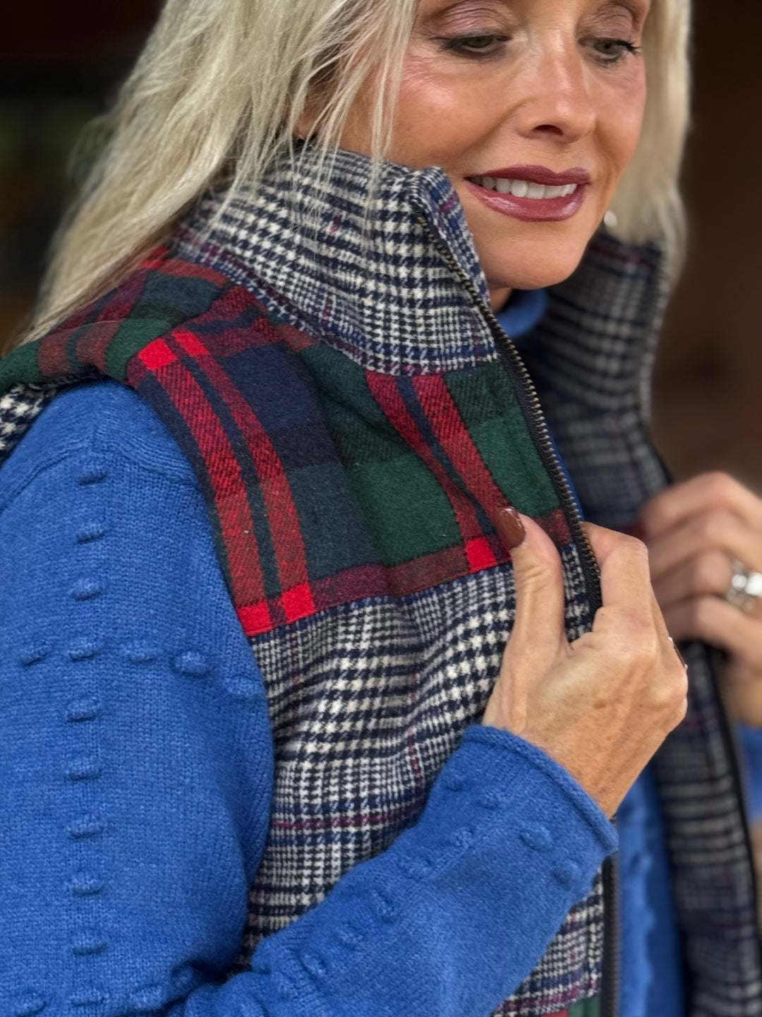 Patchwork Mixed Plaid Vest