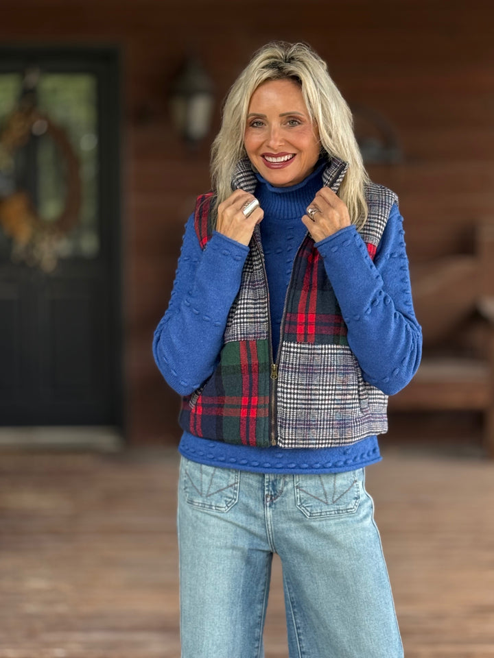 Patchwork Mixed Plaid Vest