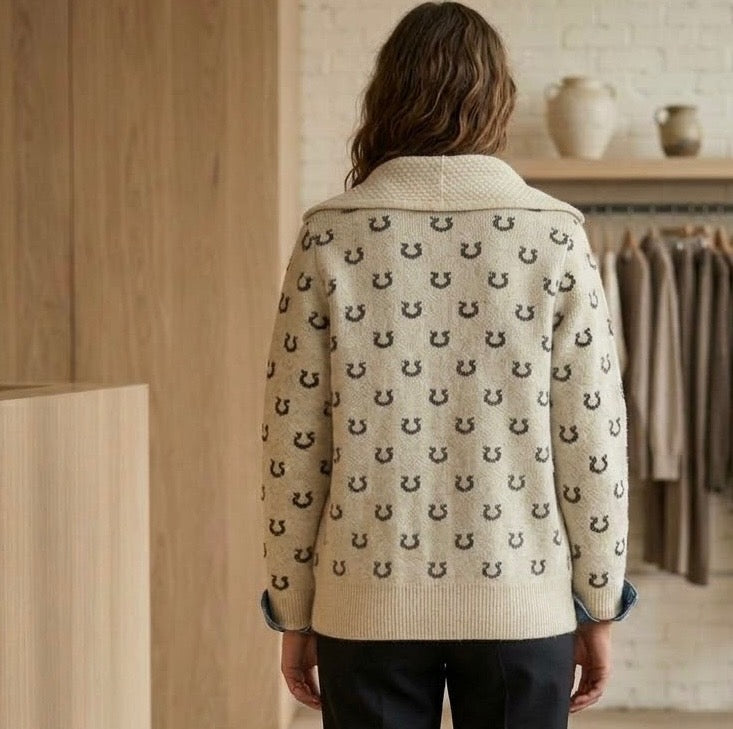 Horseshoe Zip Front Cardigan