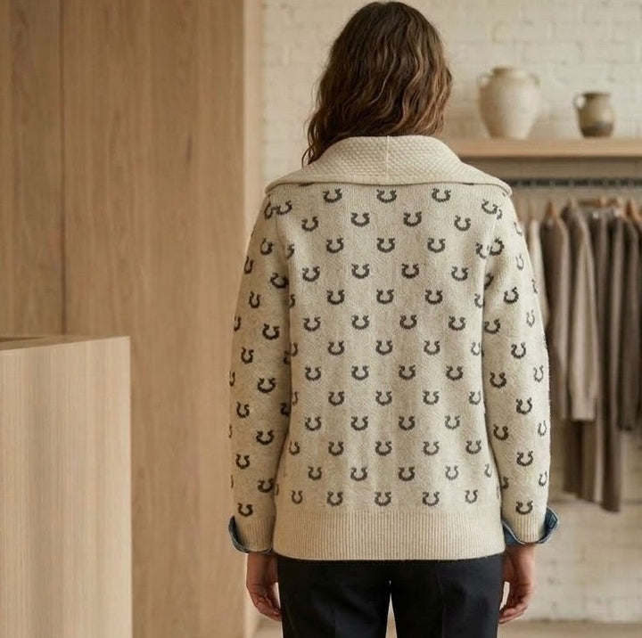 Horseshoe Zip Front Cardigan