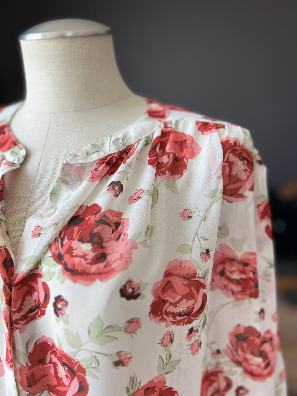 Floral Print Long Sleeve Blouse - High Call Outfitters