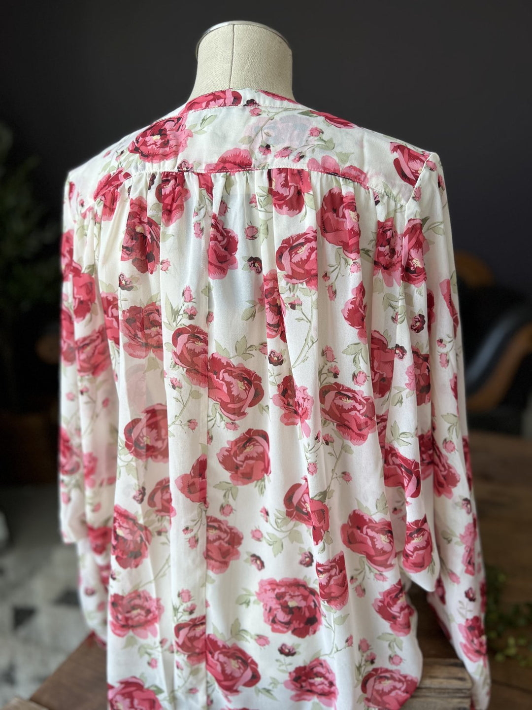 Floral Print Long Sleeve Blouse - High Call Outfitters