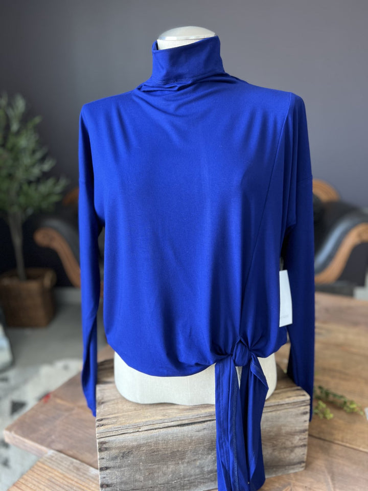 Mock Neck Tie Top from Karen Kane