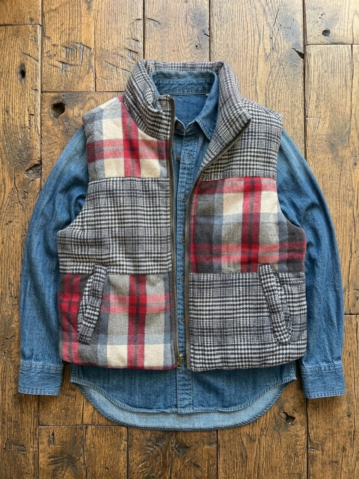 Patchwork Mixed Plaid Vest