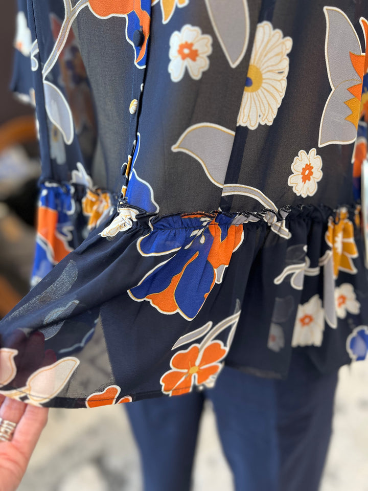 Floral Print Sheer Top from Multiples