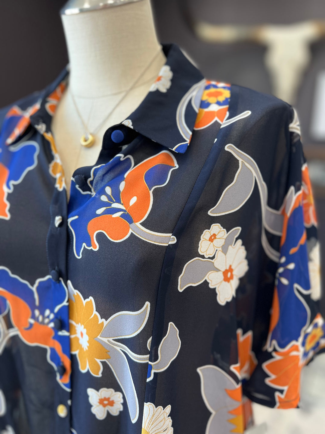 Floral Print Sheer Top from Multiples