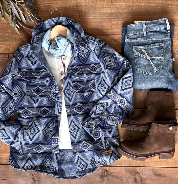 Aztec Wool Shirt Jacket from Powder River