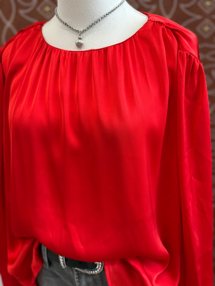 Solid Satin Blouse
