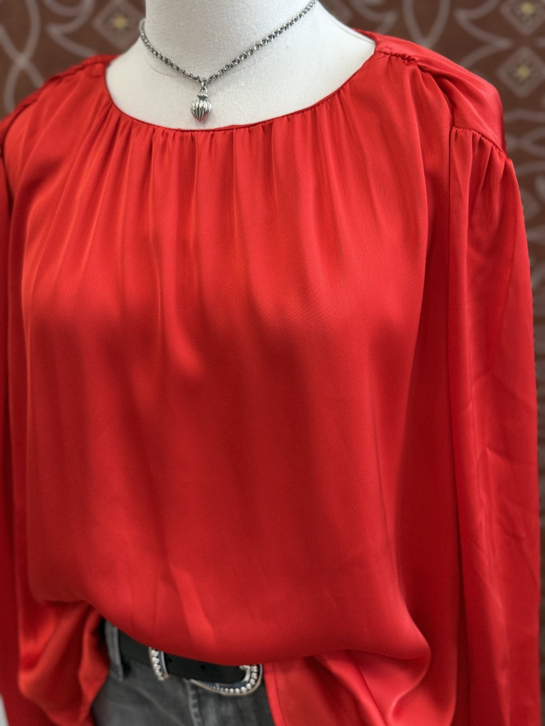 Solid Satin Blouse - High Call Outfitters
