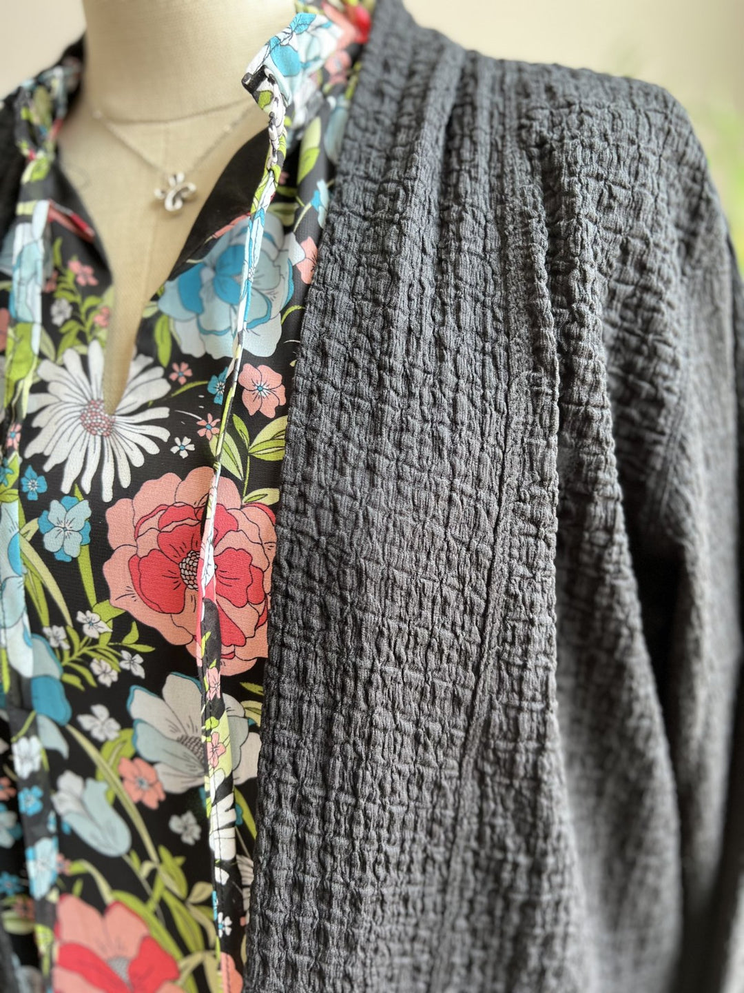 Open Front Textured Cardigan from  Multiples