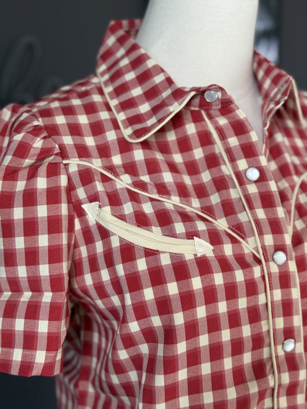 Gingham Smiley Pocket Snap Shirt from Howdy Hanny - High Call Outfitters