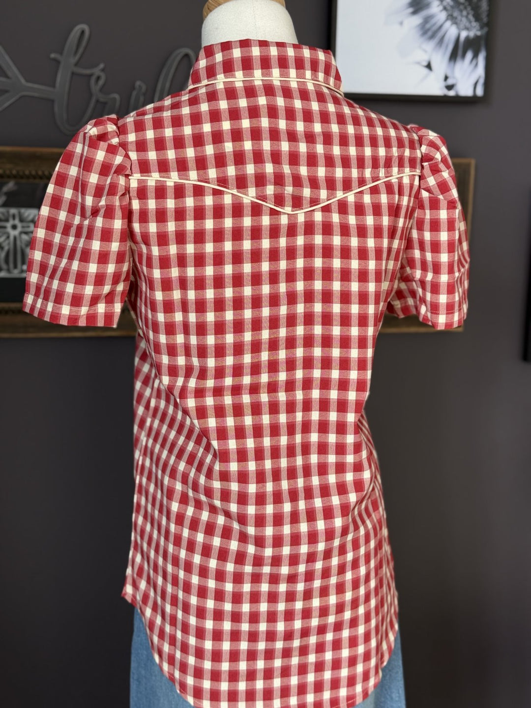 Gingham Smiley Pocket Snap Shirt from Howdy Hanny - High Call Outfitters