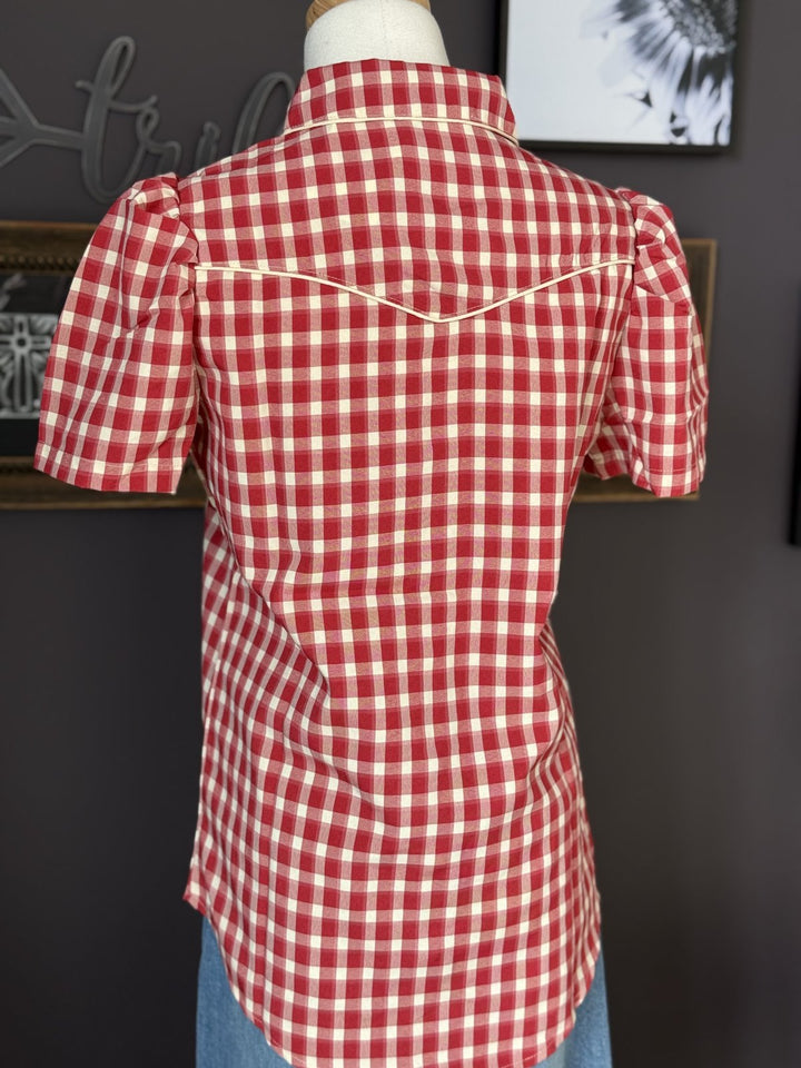 Gingham Smiley Pocket Snap Shirt from Howdy Hanny - High Call Outfitters