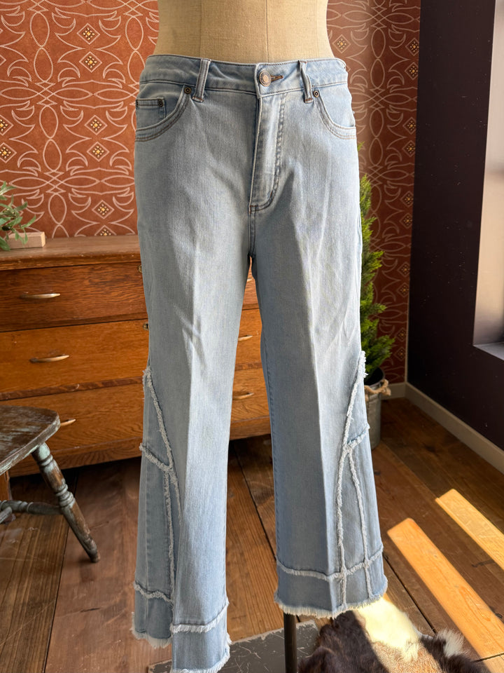 Flare Raw Finish Crop Pant from Multiples