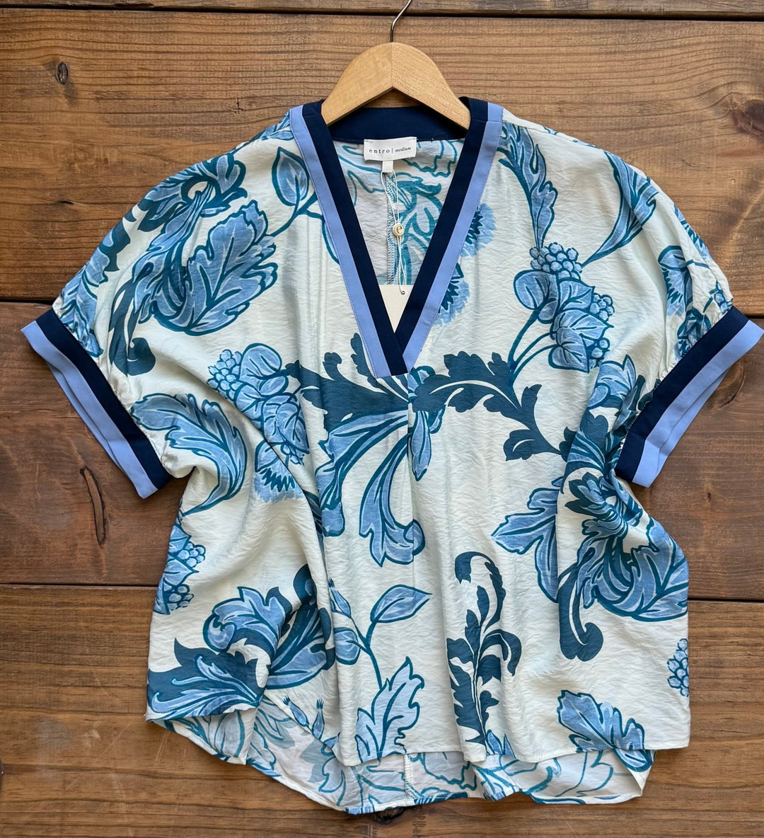 Contrast Trim Popover Top - High Call Outfitters