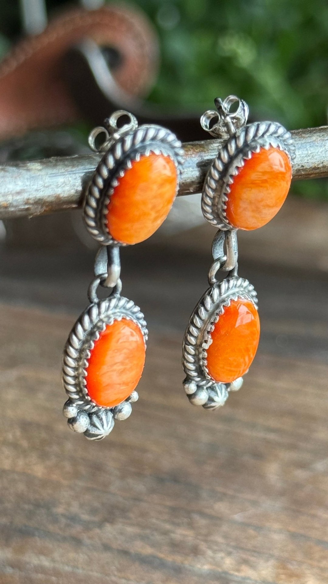 2 Stone Spiney Coral Drop Earrings - High Call Outfitters