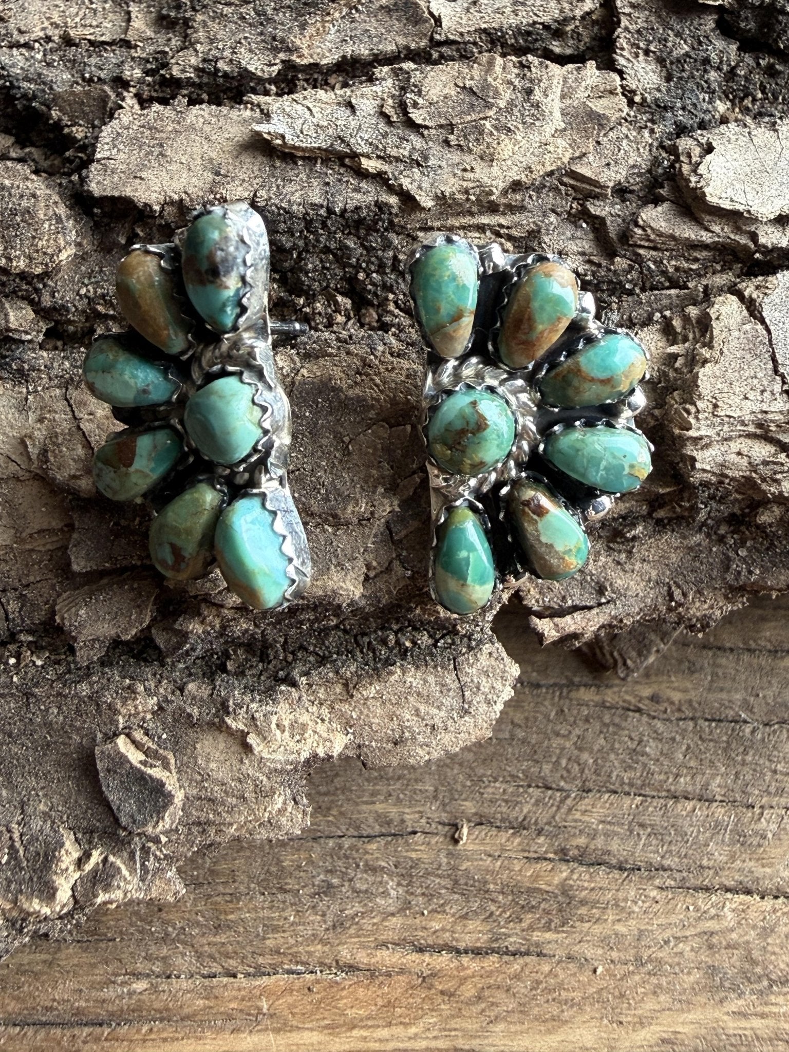 Turquoise Half Moon Flower Earring - High Call Outfitters