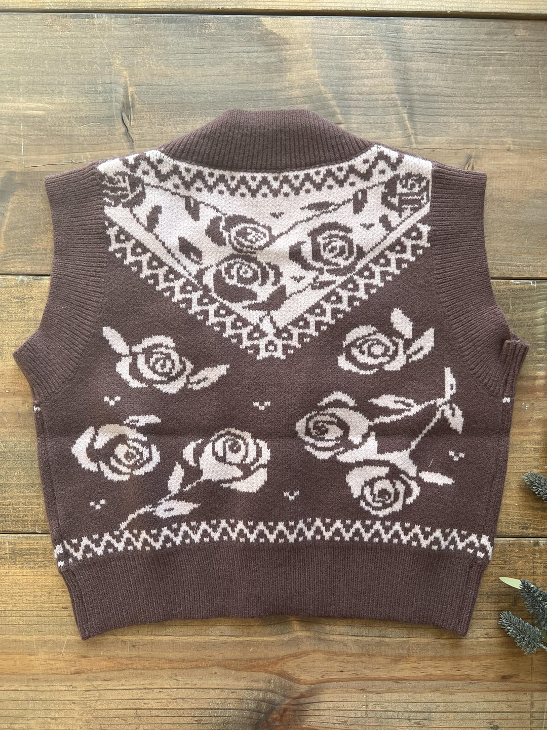 Flower Print Button Front Vest