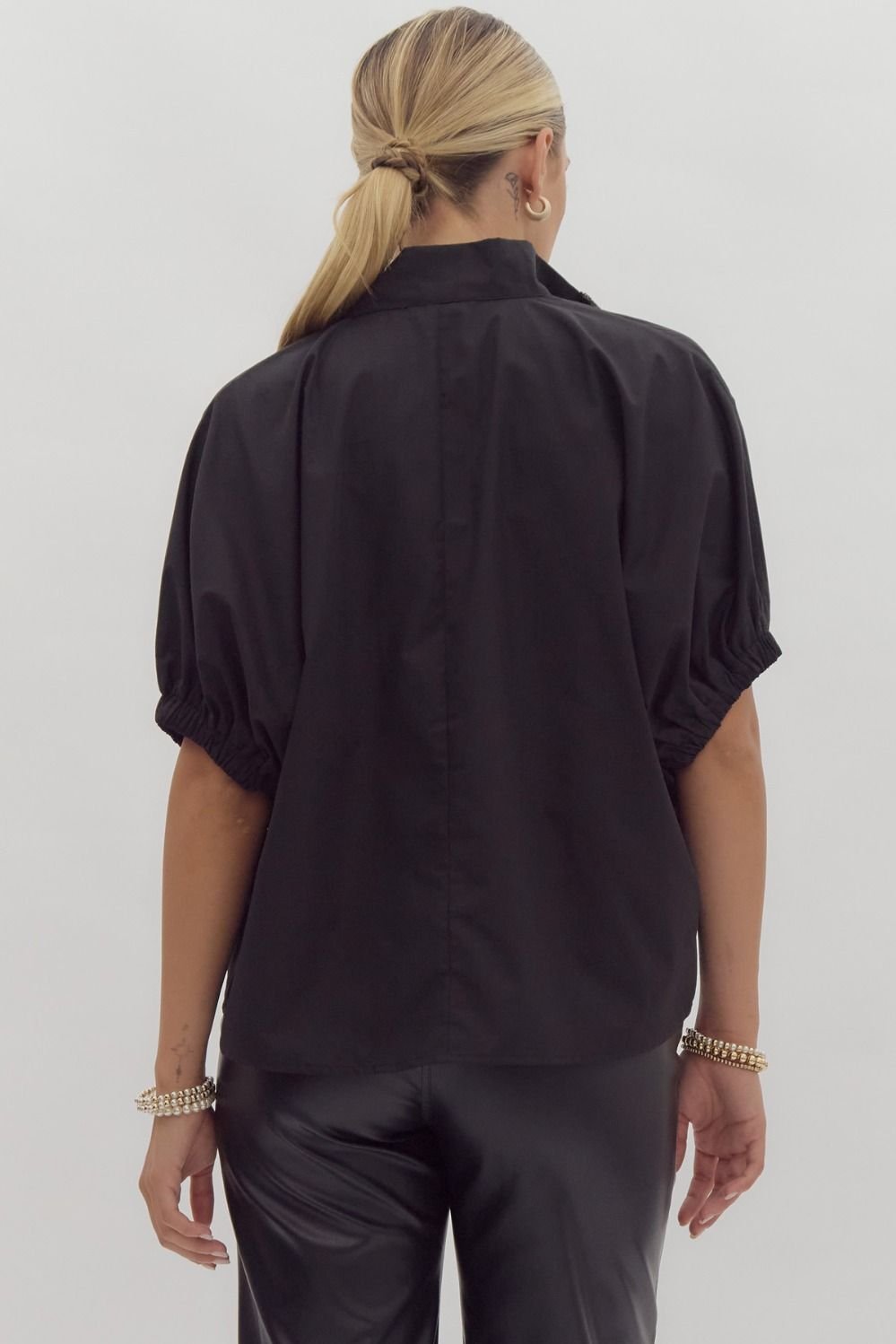 Sequin Collar Top - High Call Outfitters