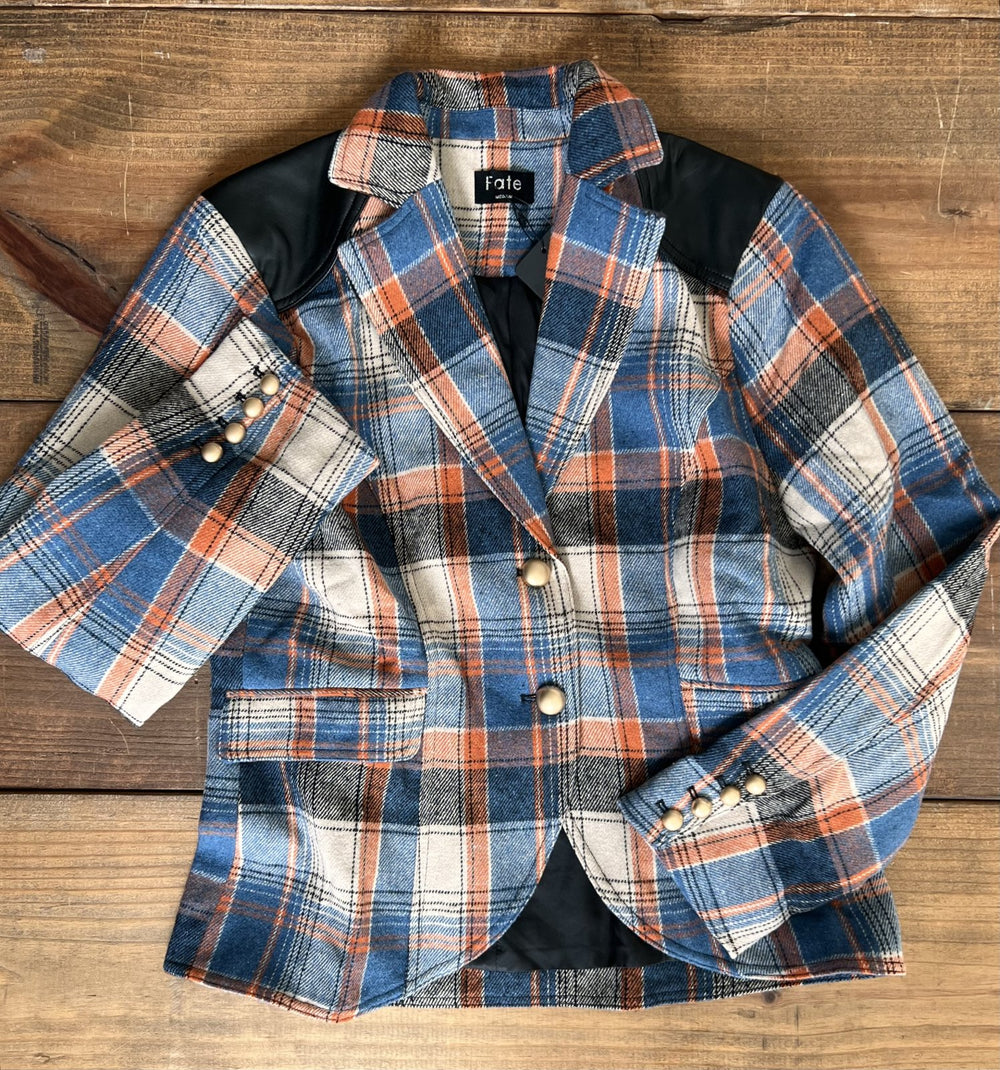 Plaid Blazer - High Call Outfitters