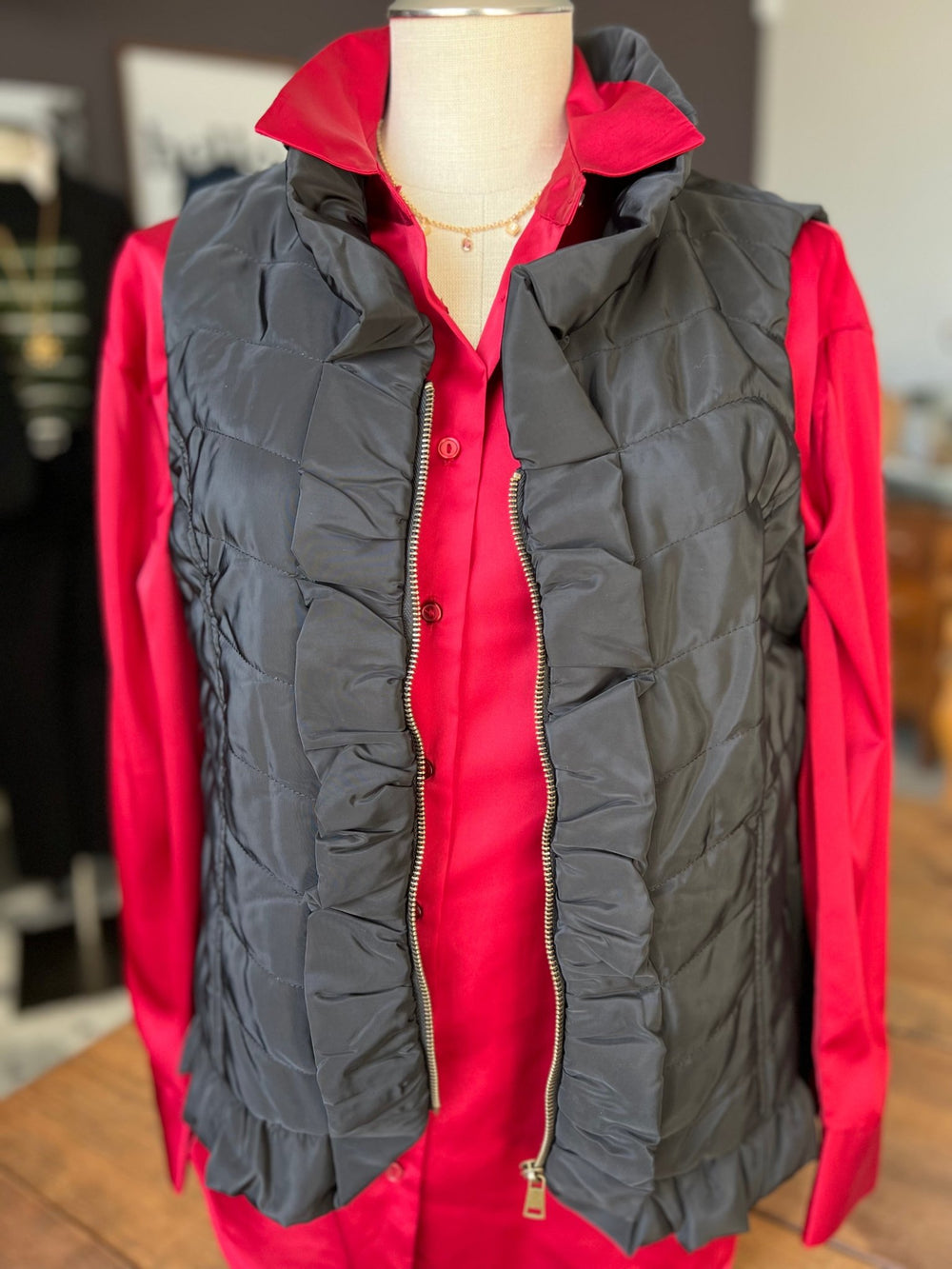 Ruffle Trim Vest from Multiples - High Call Outfitters