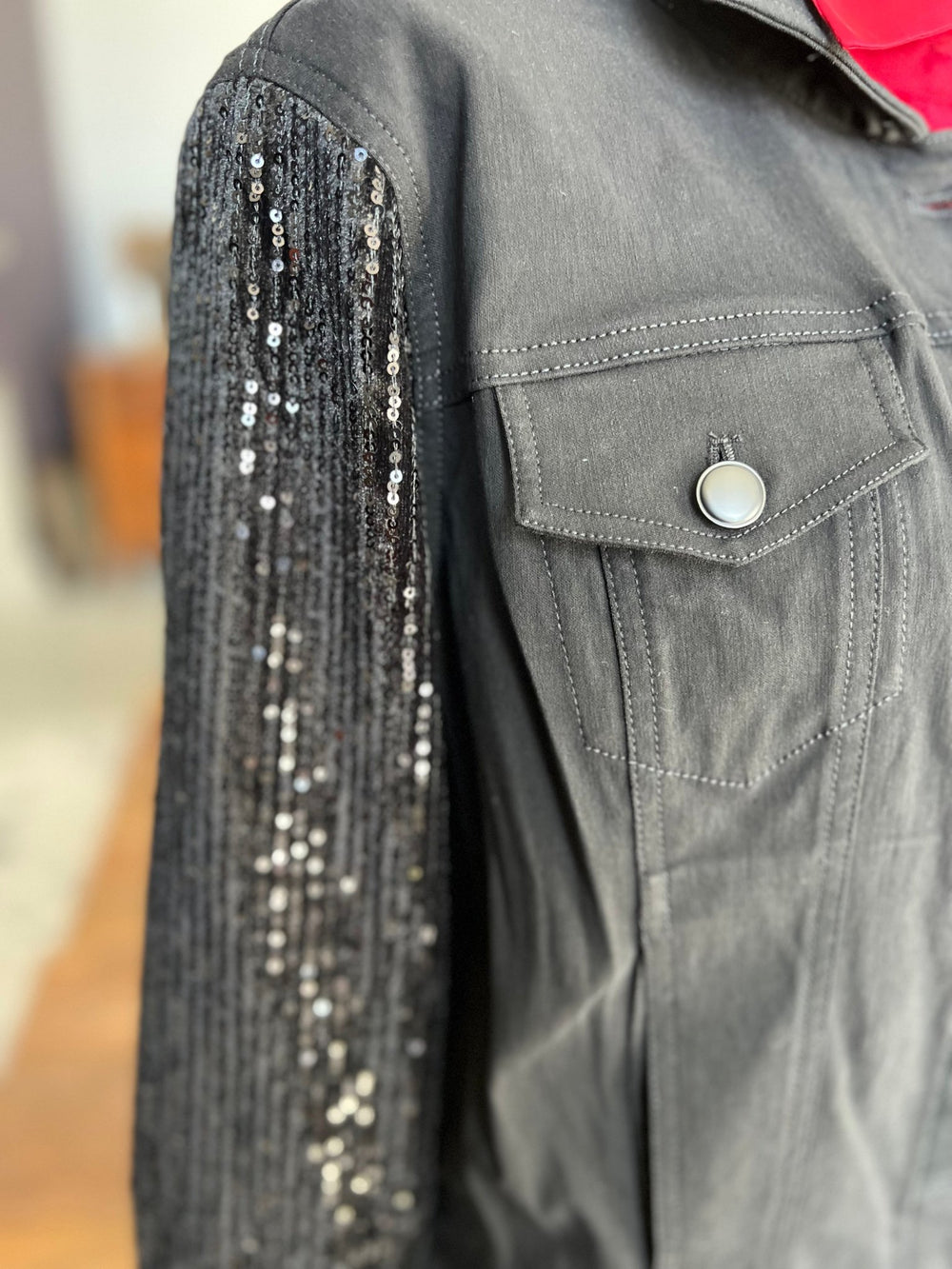Sequin Sleeve Jacket from Multiples - High Call Outfitters