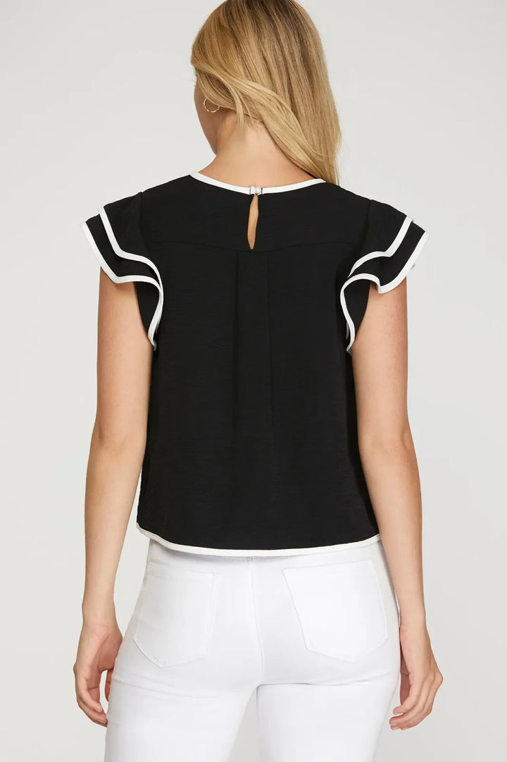 Game Day Ruffle Sleeve Top