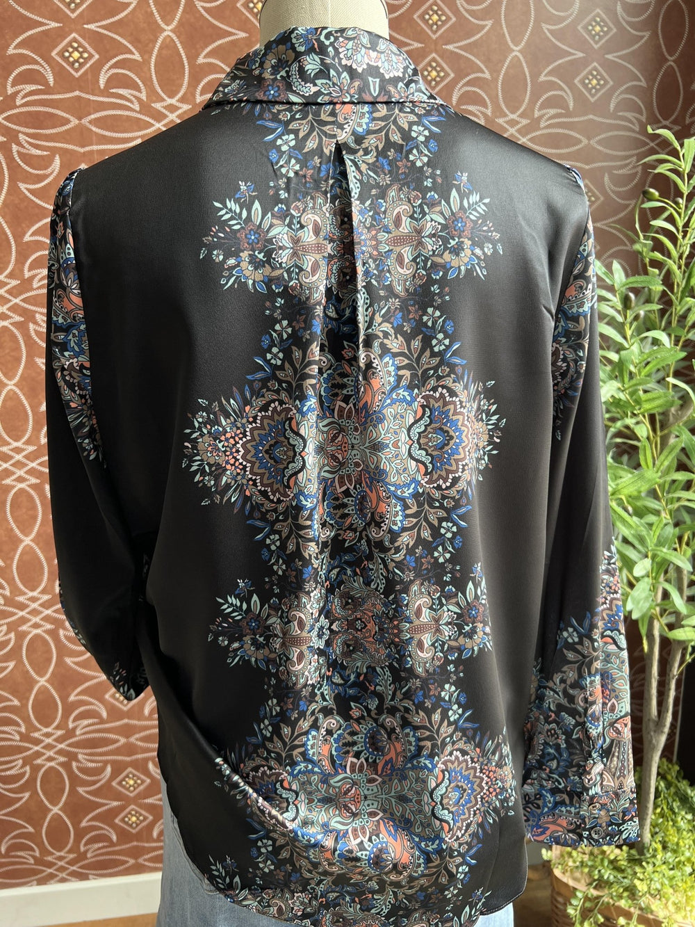 Satin Button Front Top - High Call Outfitters