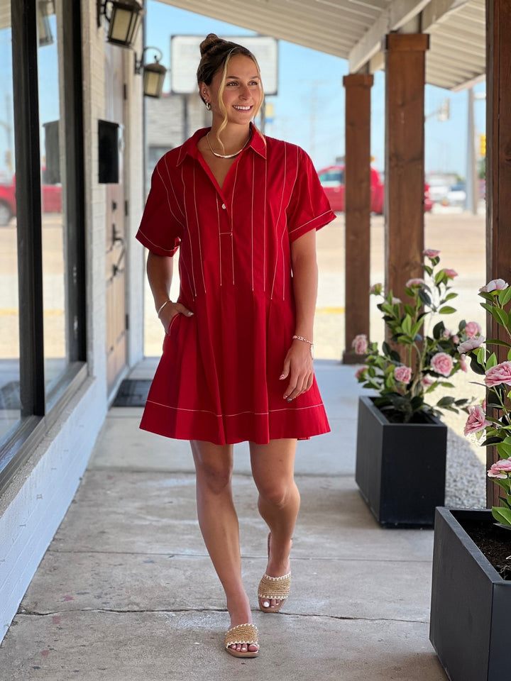 Pleated Shirt Dress from Uncle Frank - High Call Outfitters