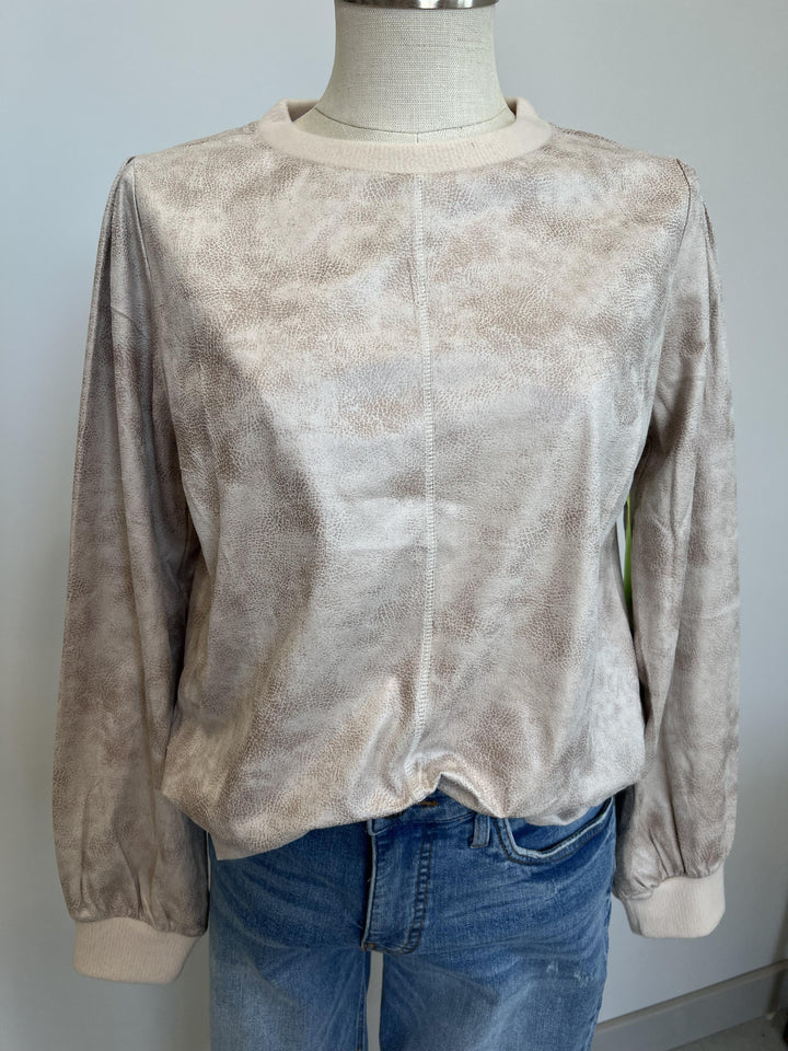 Crewneck Pleather Pullover from Trisha Tyler