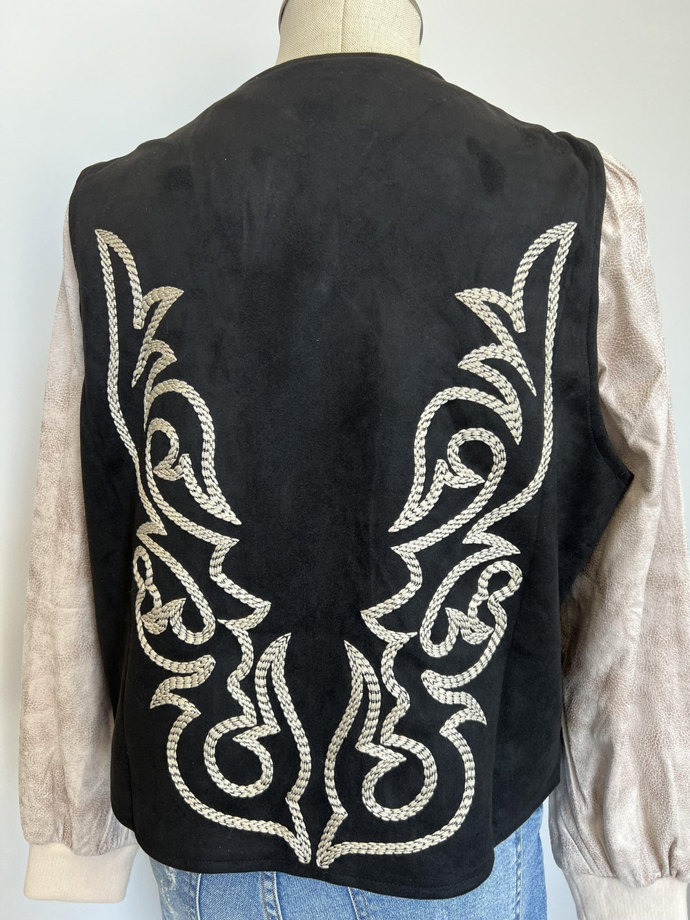 Boot Stitch Faux Suede Vest - High Call Outfitters
