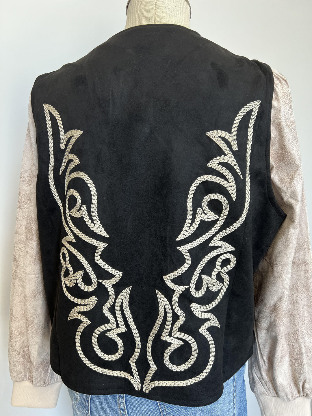 Boot Stitch Faux Suede Vest