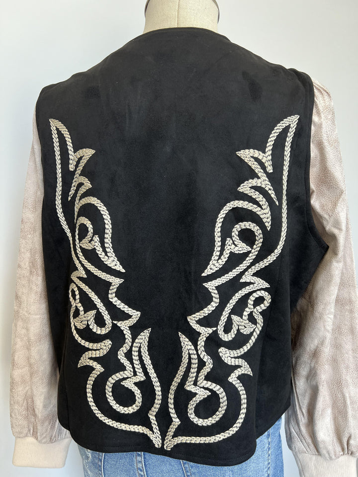 Boot Stitch Faux Suede Vest