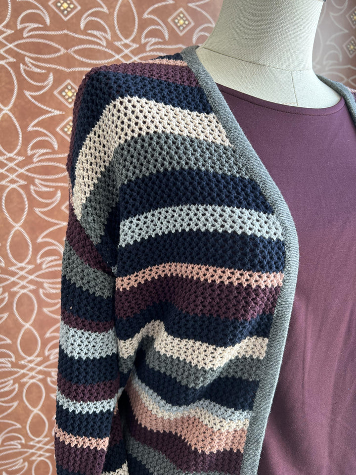 3/4 Sleeve Open Weave Cardigan from Multiples