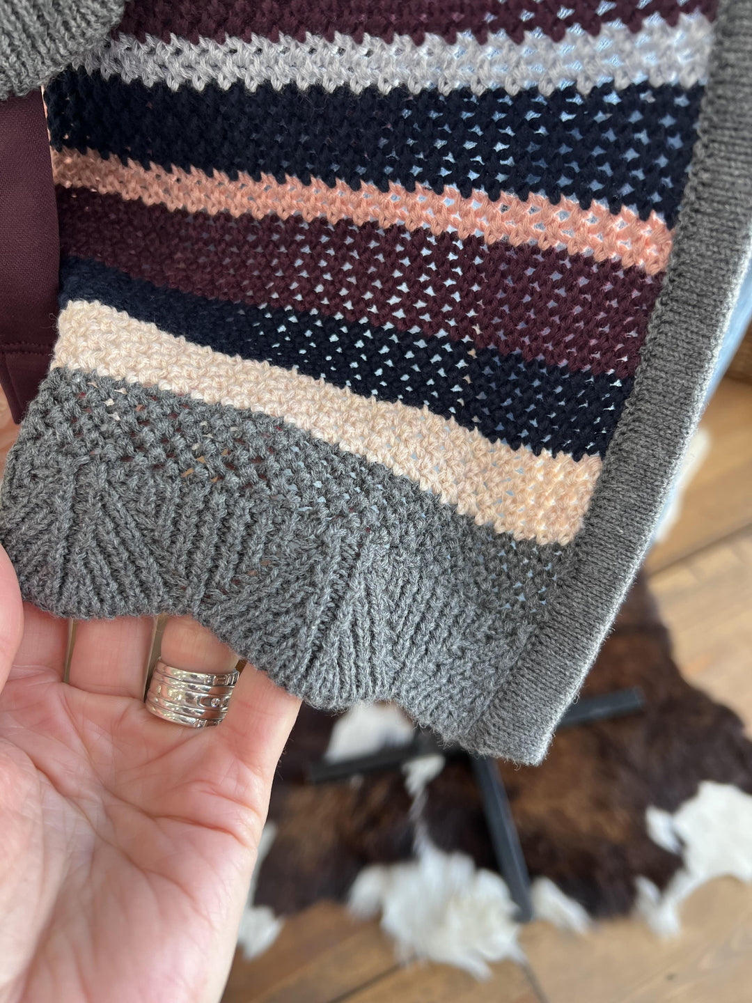 3/4 Sleeve Open Weave Cardigan from Multiples