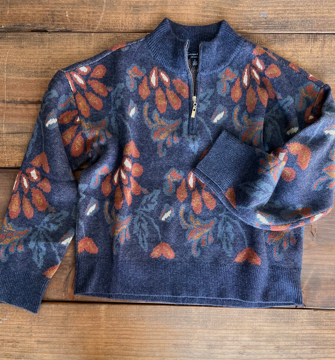 Patterned 1/2 Zip Sweater