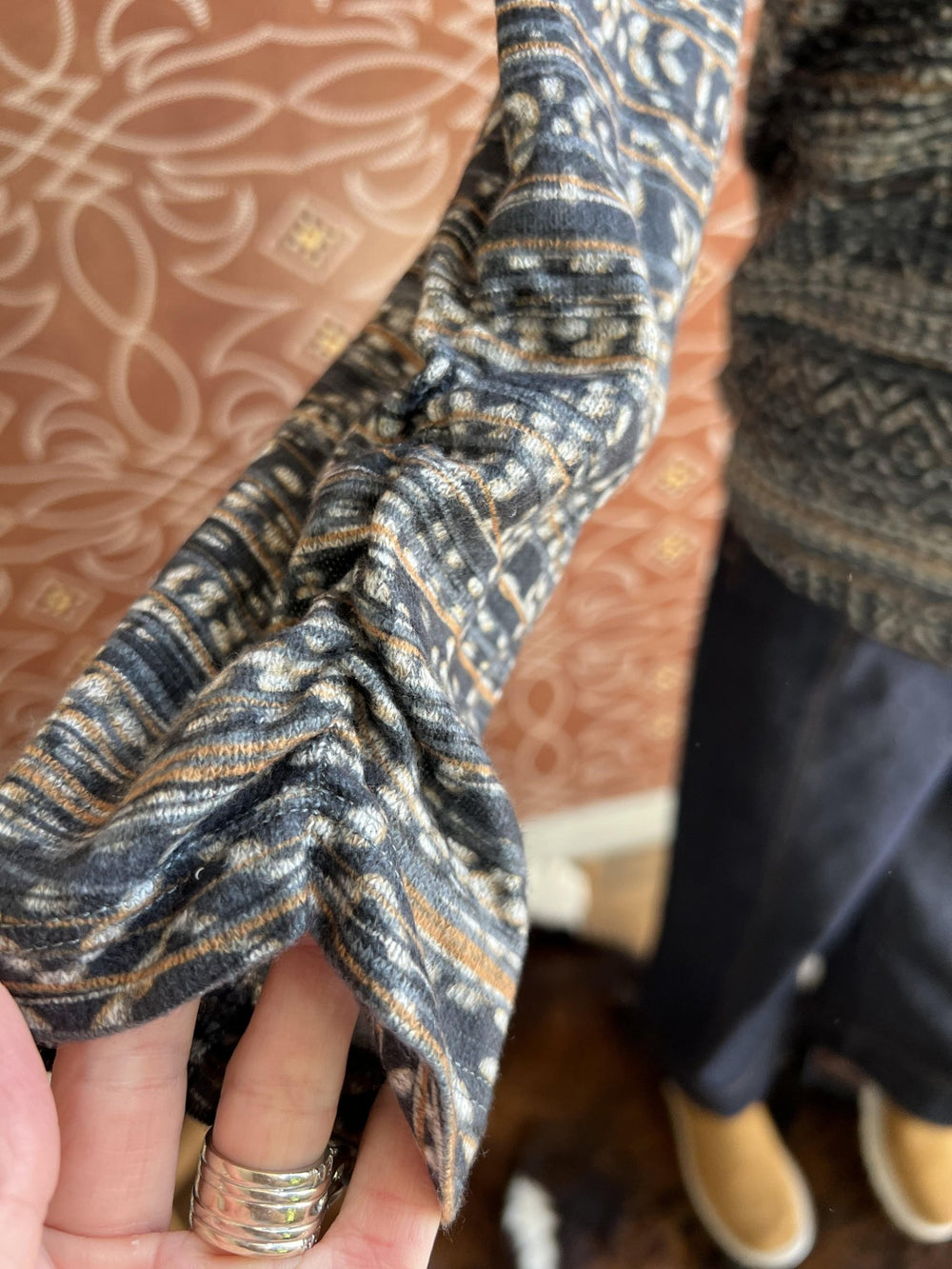 Open Collar Printed Knit Shirt from Multiples - High Call Outfitters