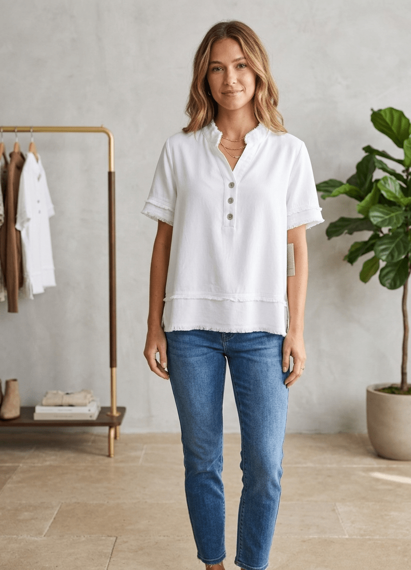 Button Placket Top from Multiples - High Call Outfitters
