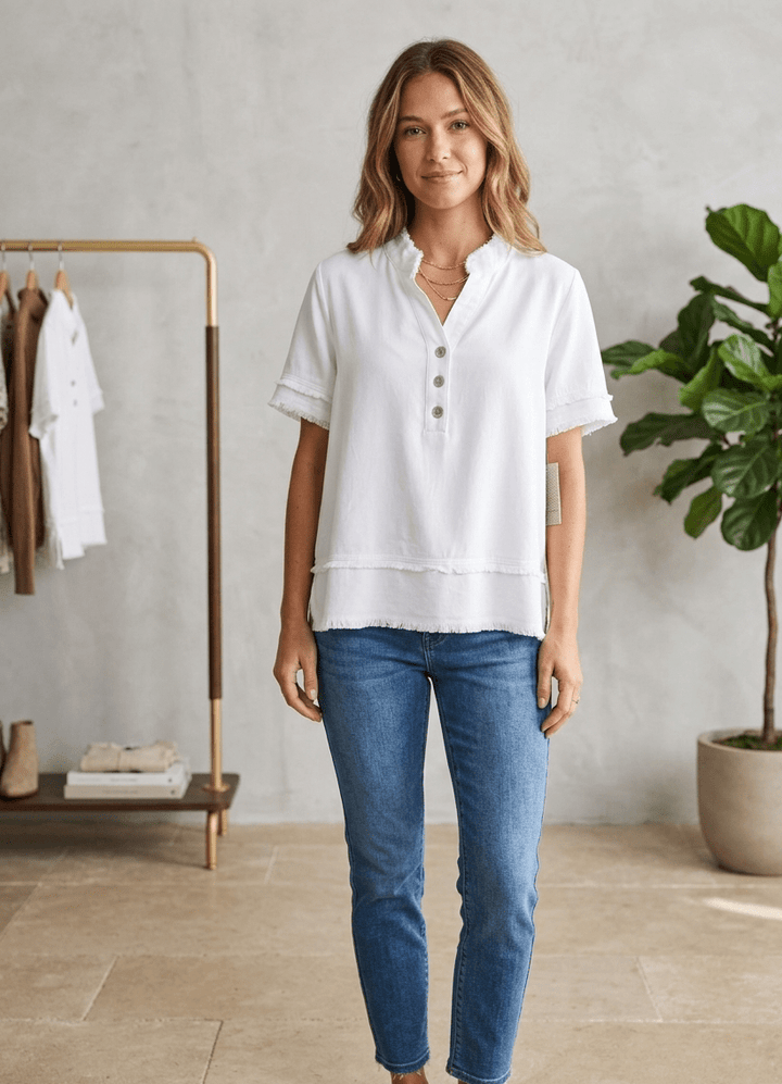 Button Placket Top from Multiples - High Call Outfitters