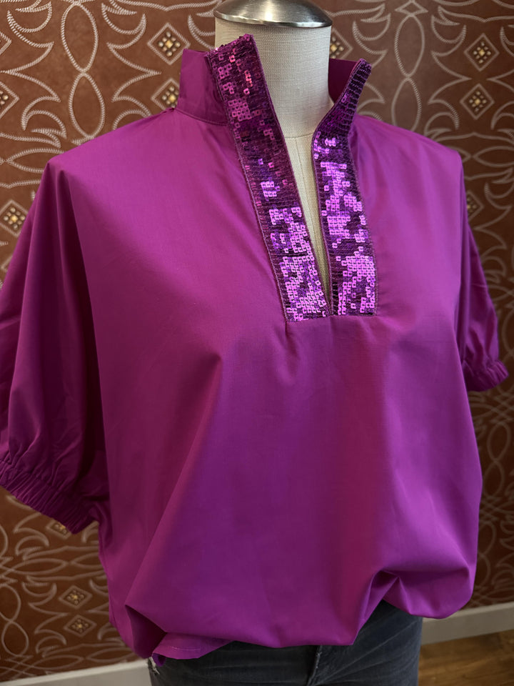 Sequin Collar Top
