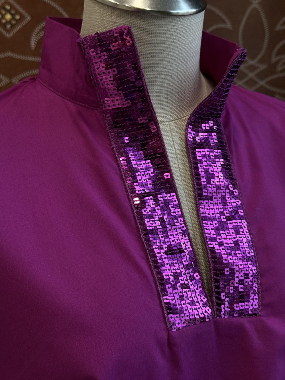 Sequin Collar Top - High Call Outfitters