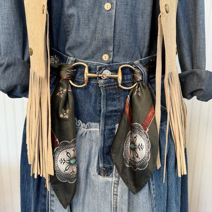 Large Snaffle Bit Scarf Buckle from Fringe Scarves