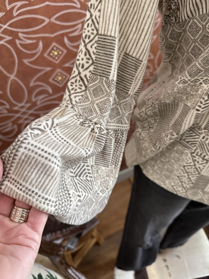 Flounce Sleeve Print Top from Multiples