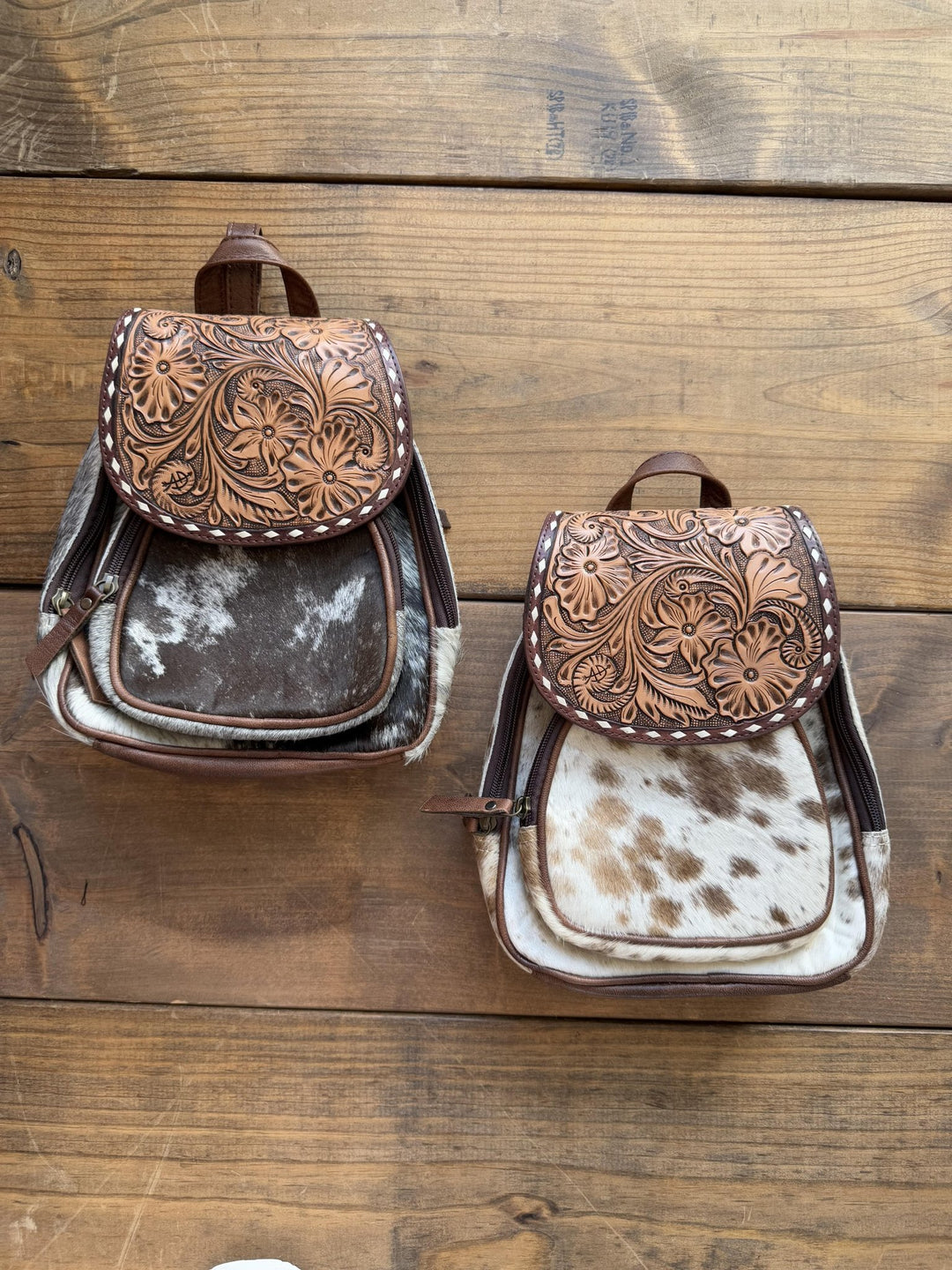 Tooled Hair On Mini Backpack from American Darling - High Call Outfitters