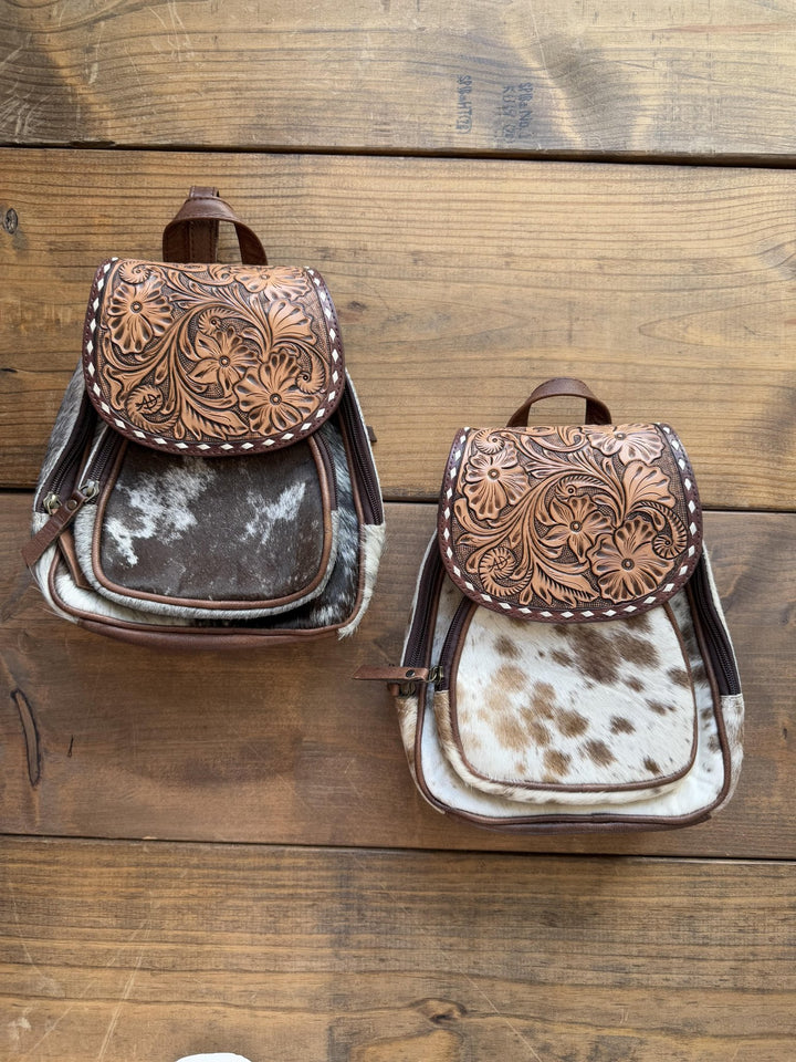 Tooled Hair On Mini Backpack from American Darling - High Call Outfitters