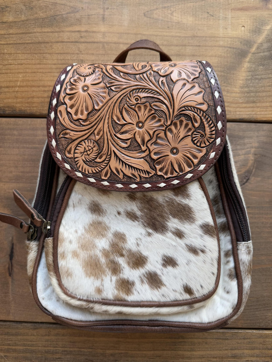 Tooled Hair On Mini Backpack from American Darling - High Call Outfitters